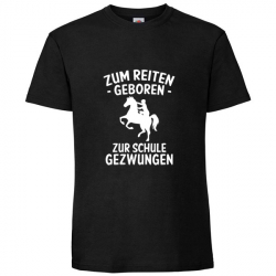 T Shirt - Kinder - schwarz - Rundhals - Zum Reiten geboren (Motiv 2)