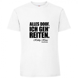 T Shirt - Kinder - weiss - Rundhals - alles doof. ich geh' reiten